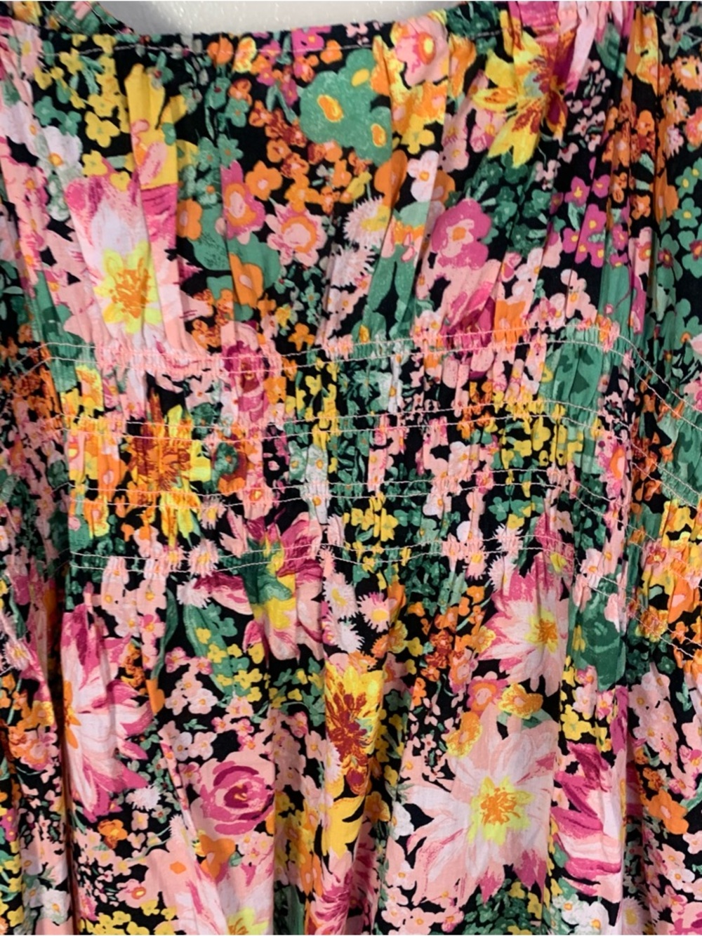 H&M Cotton Floral Smocked Midi Dress - Picture 10 of 11
